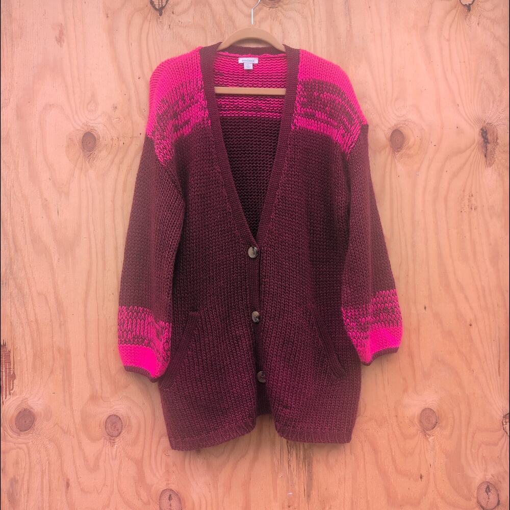 Sundance ChunkyKnit MoriKei Wool Blend LagenLook Cardigan Sweater Women's Large